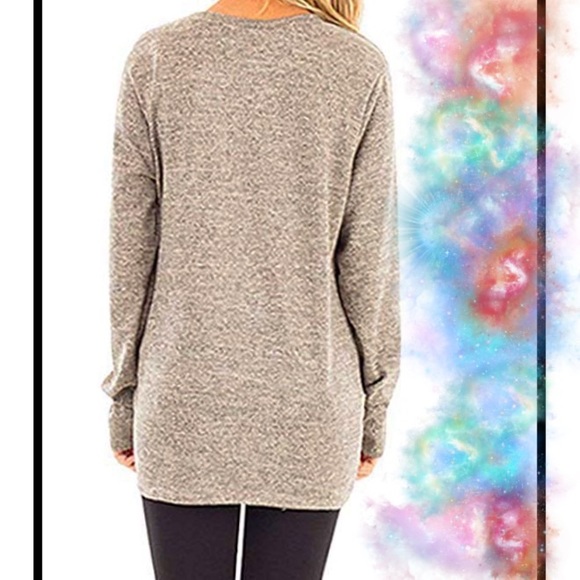 ☠️🍸BNWT☠️🍸KHAKI TWIST KNOT TUNIC☠️🍸A STAPLE☠️🍸 - Picture 3 of 3